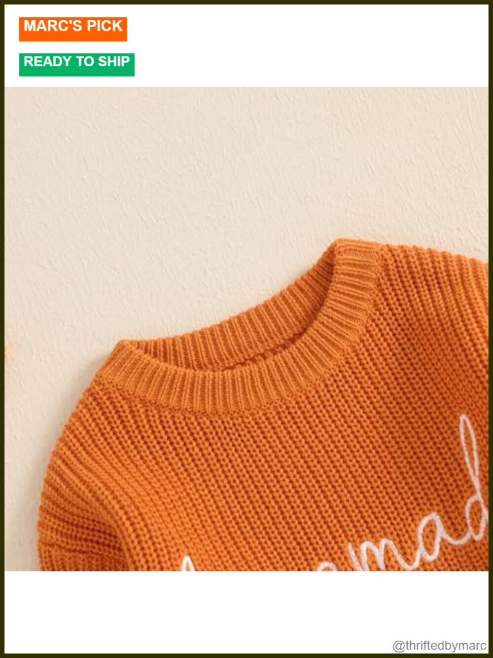 Baby Girl Boy Thanksgiving Sweater Long Sleeve Knit Cotton Blend Fall Winter - Picture 4 of 6